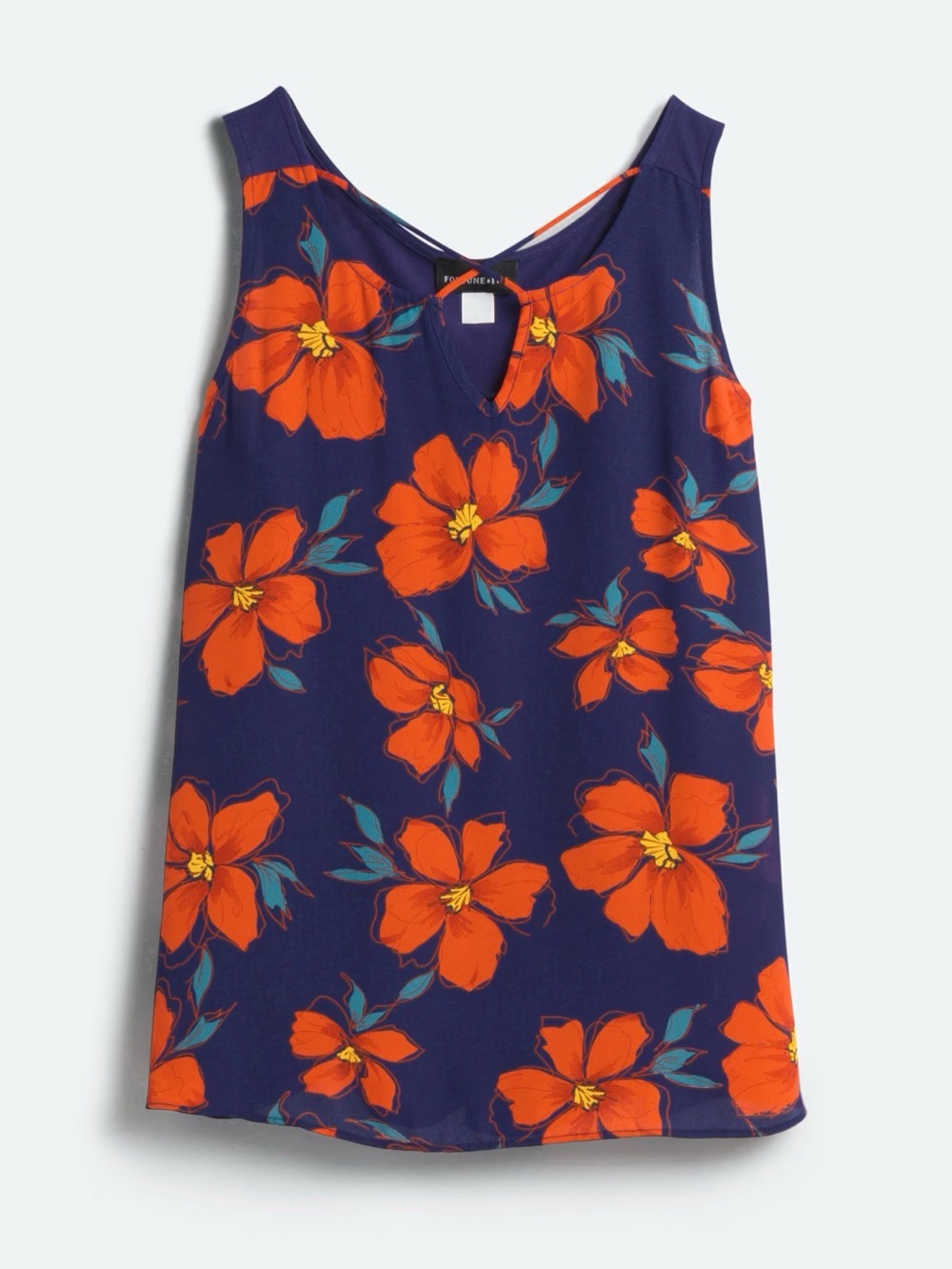 FORTUNE + IVY Kason Split Neck Blouse